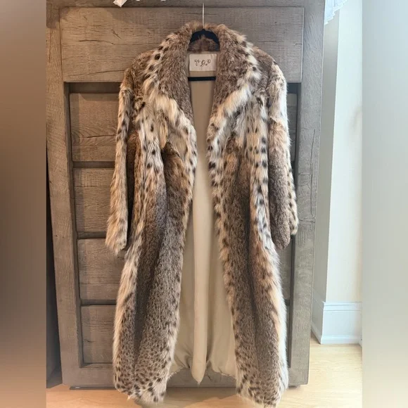 RARE Long Lynx Fur Leopard Print Coat - Picture 3 of 8